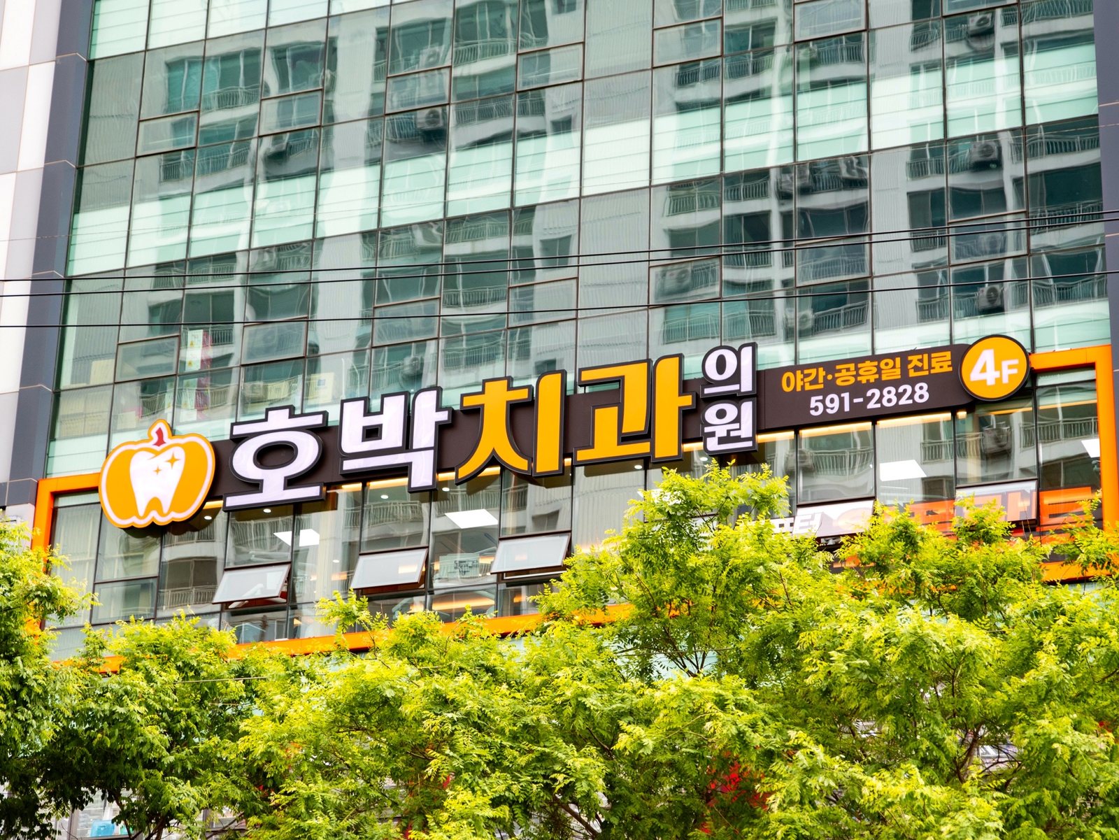 호박치과의원 4층 간판